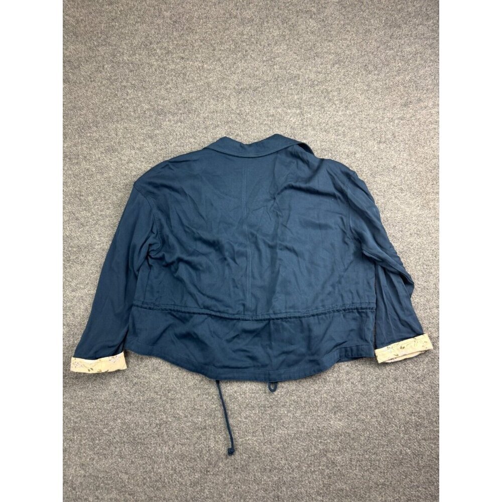 Frye Navy Blue Utility Jacket with Cream Floral Lining - Picture 6 of 7